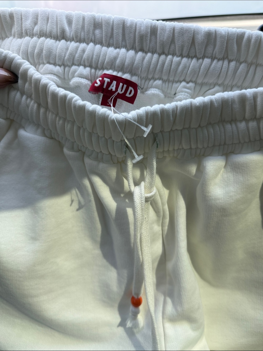 STAUD.  HIGH WAIST..CROP RAW HEM SWEATPANTS..SMALL
